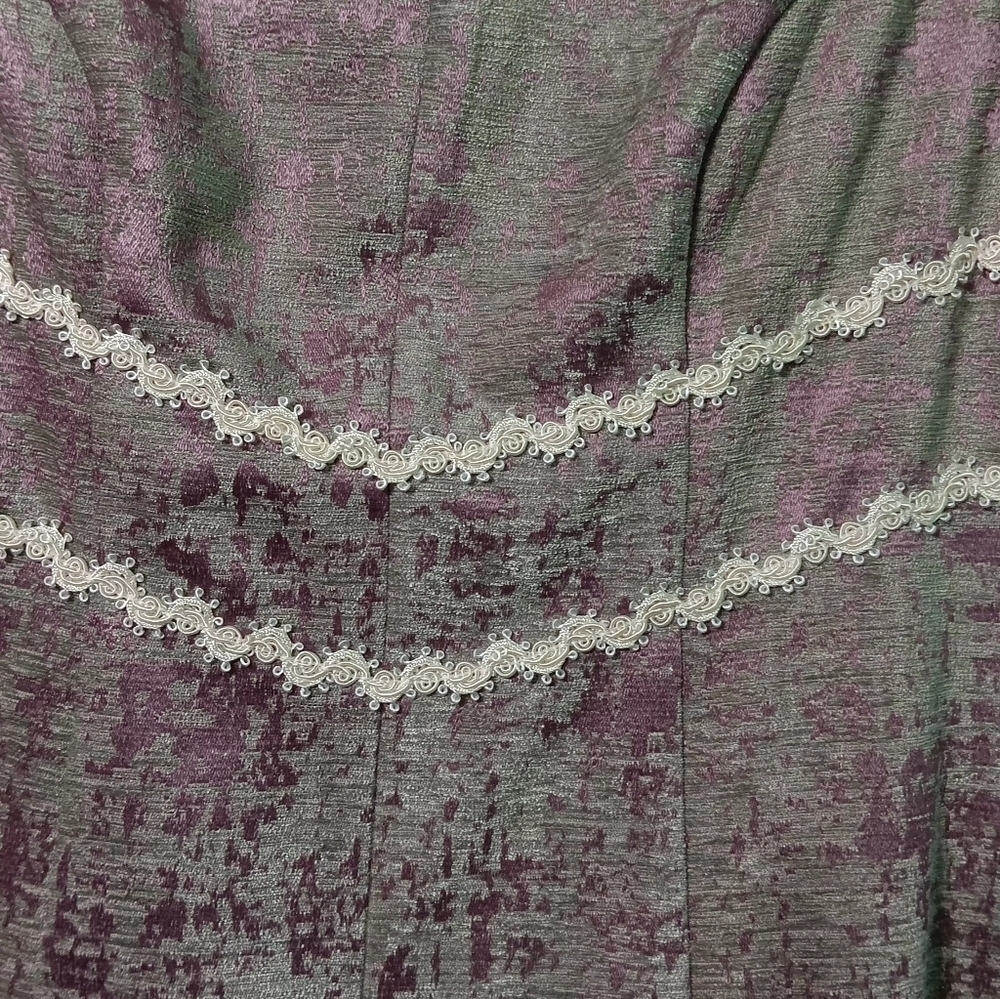 NWT D. CHIC Coquette Velvet Purple/ Gray Princess Cut Size L - Picture 3 of 11